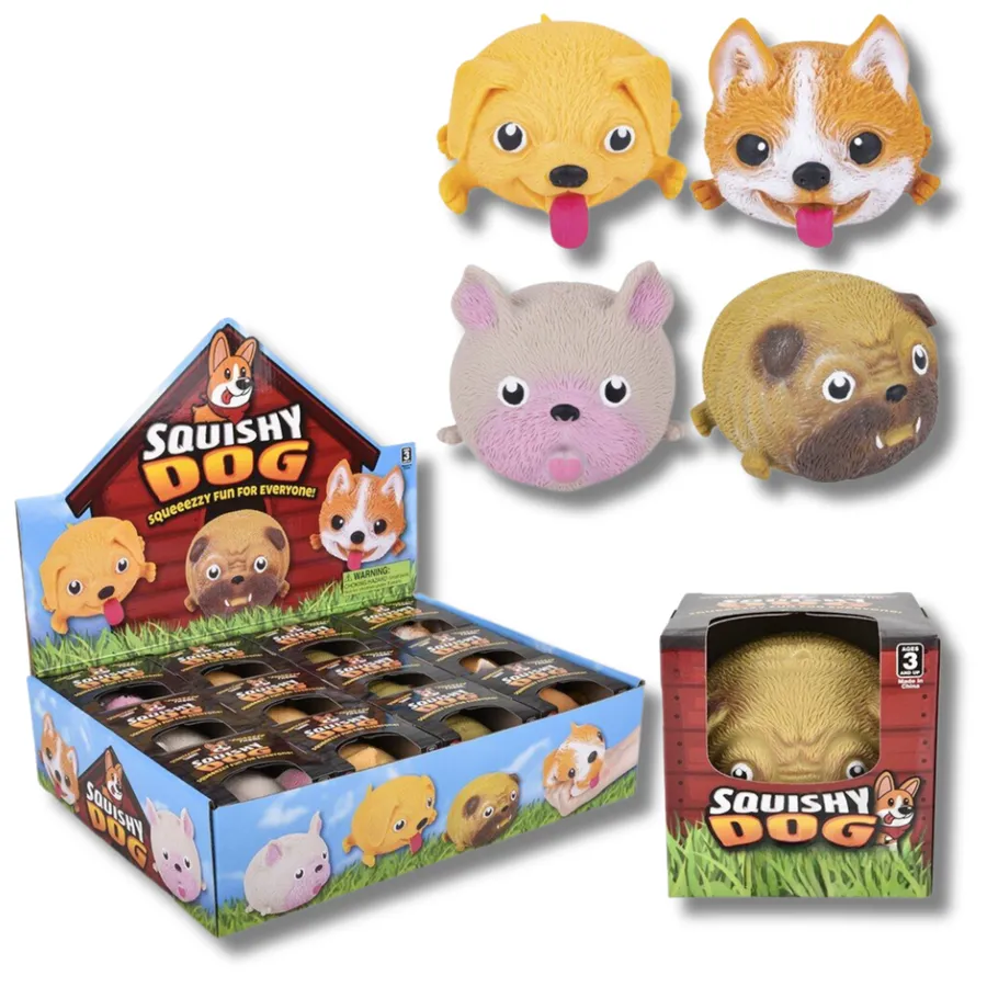 Puffy Dog Squish & Stretch Fidget Kids Toy- Assorted — wholesale Fidgets & Sensory by the case