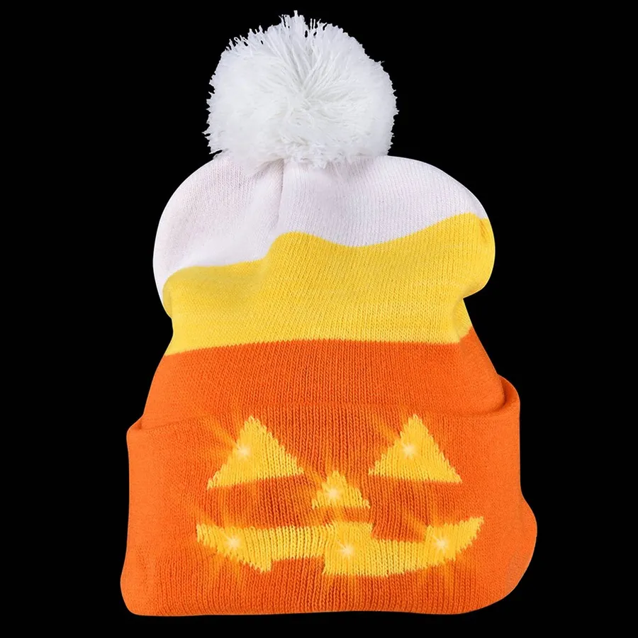 Light-Up Candy Corn Beanie Hat For Kids — wholesale Apparel & Accessories by the case