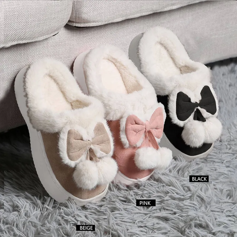 Bow Pom Pom Pointed Indoor Floor Slippers - Assorted — wholesale More Wholesale Goods by the case