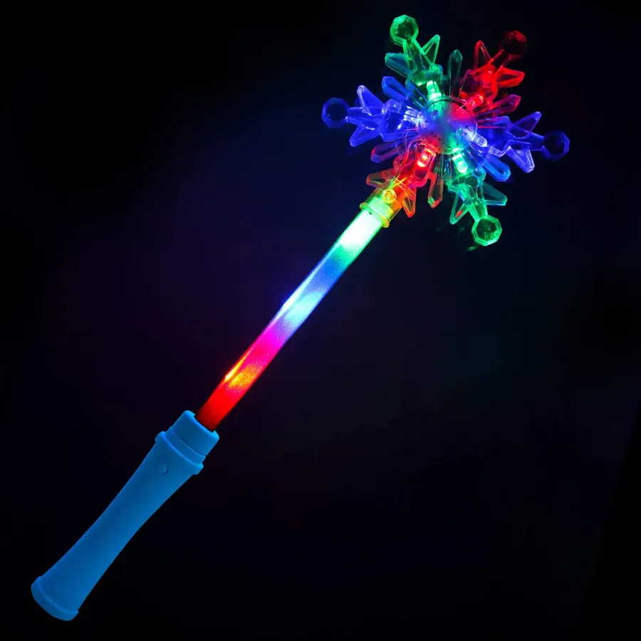 Sensory Toy Magical Holiday Snowflake LED Light Up Wand - Kids Holiday Fidget Toy — wholesale Fidgets & Sensory by the case