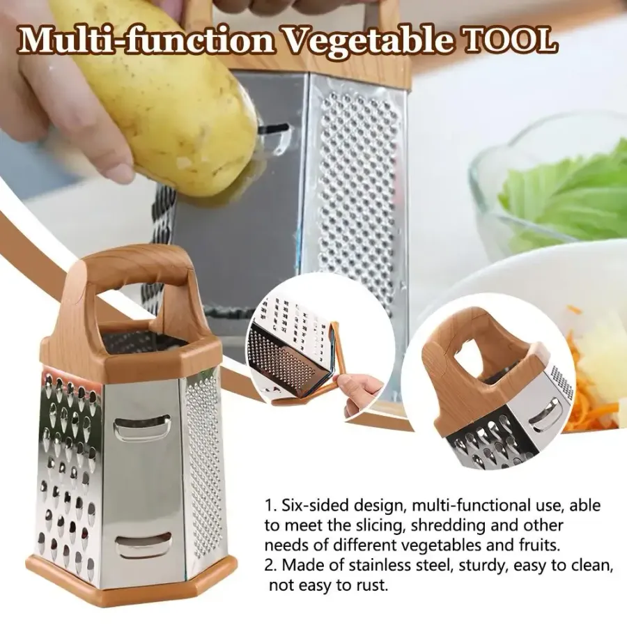 Stainless Steel Box Grater – 6 Side Vegetable Slicer — wholesale More Wholesale Goods by the case