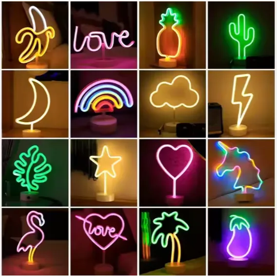 LED Neon Desktop Sign — Cat Cactus USB/Battery Light — wholesale Tech & Gadgets by the case