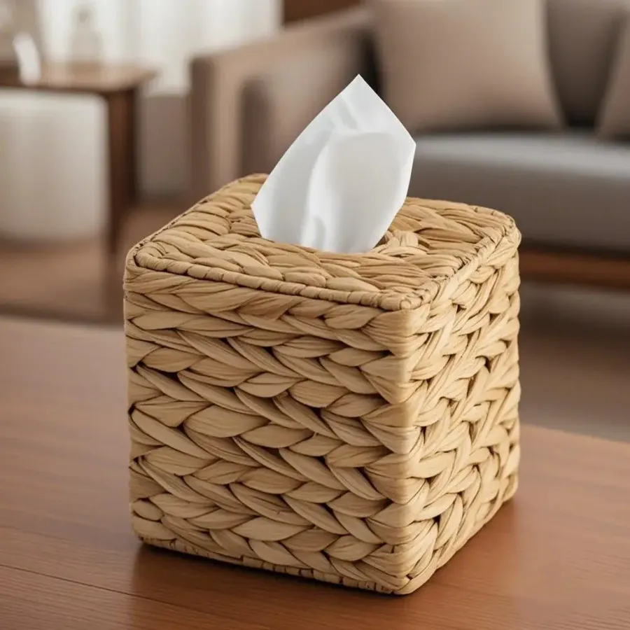 Woven Tissue Box Stand Square Decorative Holder — wholesale Home & Décor by the case