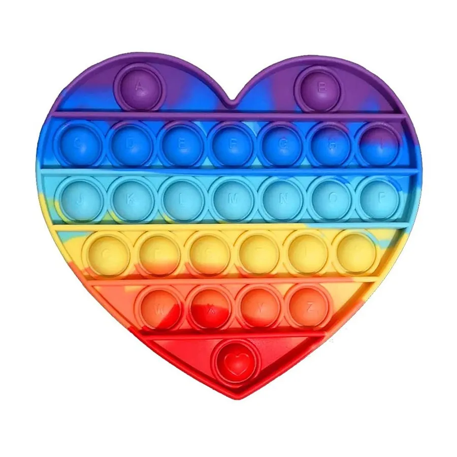 Magic Rainbow Heart Pop It Fidget Toy In Bulk — wholesale Fidgets & Sensory by the case