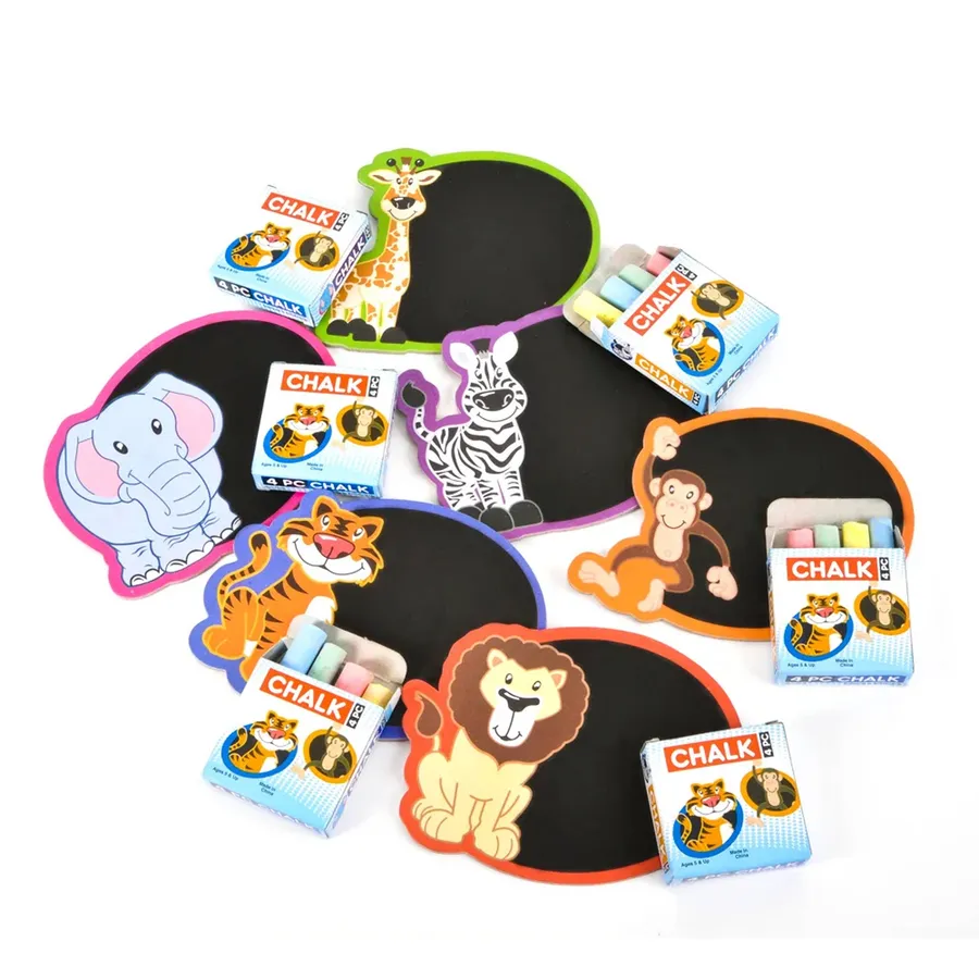 Zoo Animal Patterned Chalkboard Set For Kids - Assorted — wholesale More Wholesale Goods by the case