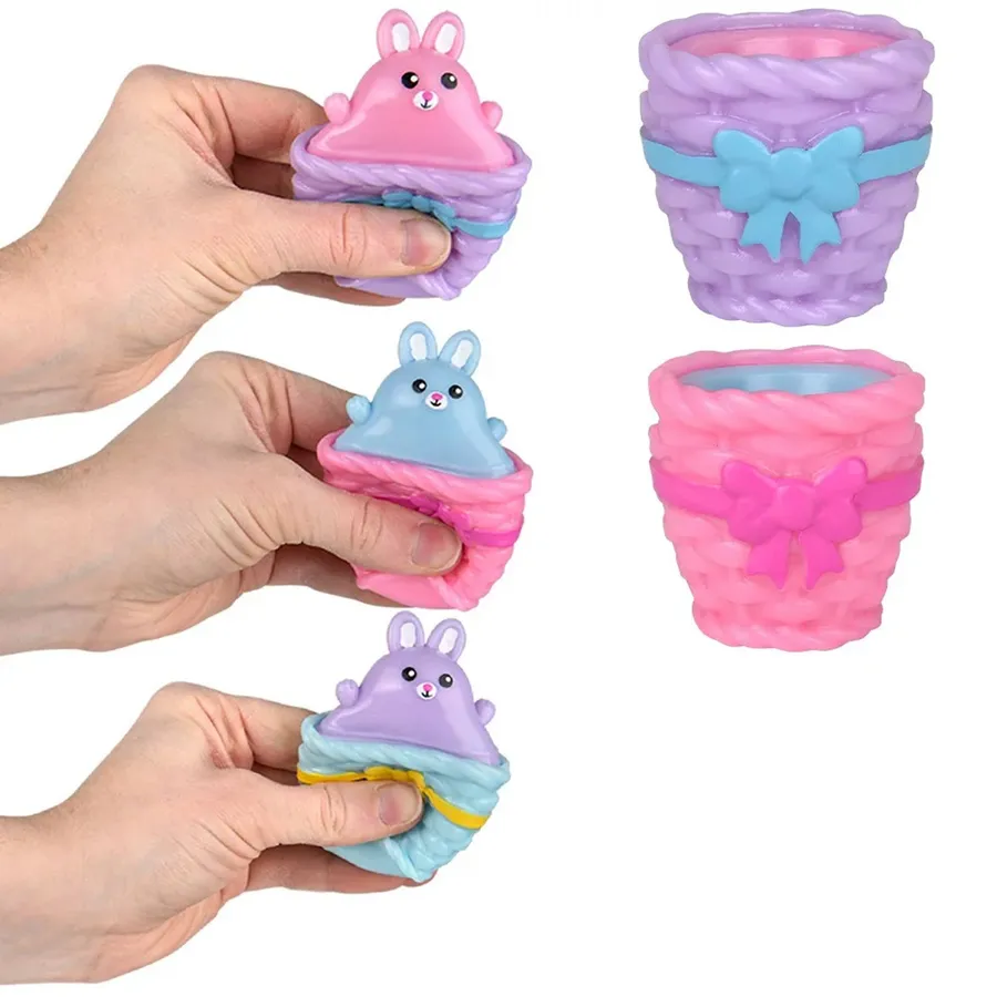 Easter Bunny Basket Soft Stretch Kids fidget Toy — wholesale Fidgets & Sensory by the case