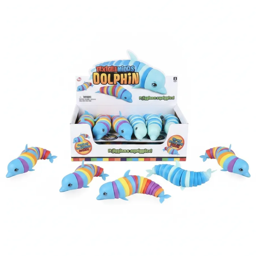 7.5" Sensory Wiggle Dolphin Fidget Toy - Squishy Toy for Stress Relief & Focus — wholesale Fidgets & Sensory by the case