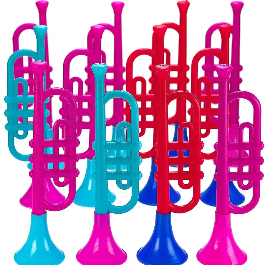 Wholesale Plastic Trumpet Metallic Kids - Playful Musical Fun Sold By Dozen — wholesale Toys & Games by the case