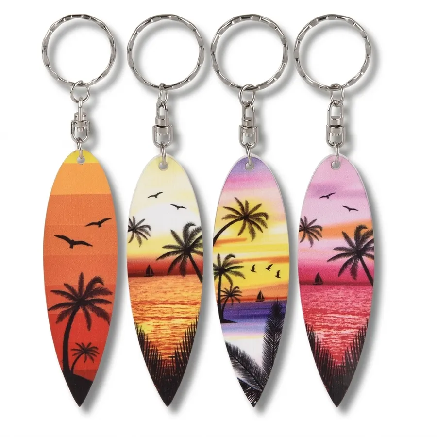 Viral Surfboard Keychain Bulk Beach Gift Bestseller — wholesale Keychains & Charms by the case