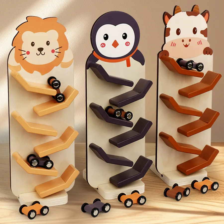 Wooden Montessori Ramp Race Toy for Toddlers - Assorted — wholesale Toys & Games by the case