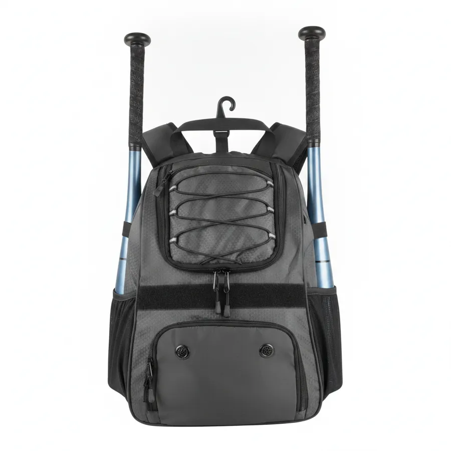 Grey Baseball Backpack with Shoe Compartment - Durable Sports Travel and Everyday Athletic Bag — wholesale Bags & Backpacks by the case