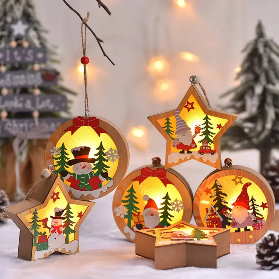 LED Light Up Wooden Hanging For - Assorted — wholesale Toys & Games by the case