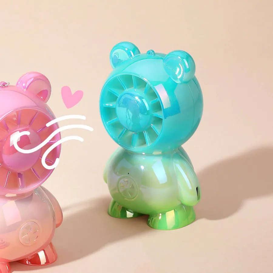 USB Rechargeable Portable Mini Bear Desktop Fan - Assorted — wholesale Tech & Gadgets by the case