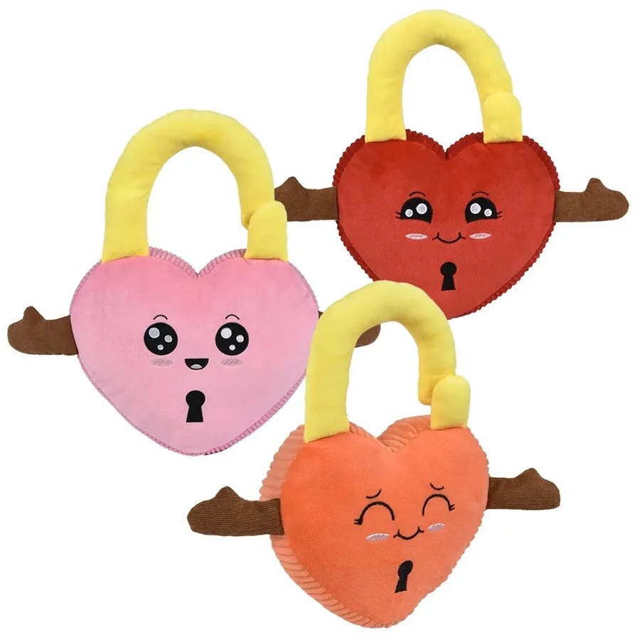 Soft Plush Padlock Heart Stuffed Kids Toy - Assorted — wholesale Plush & Squishies by the case