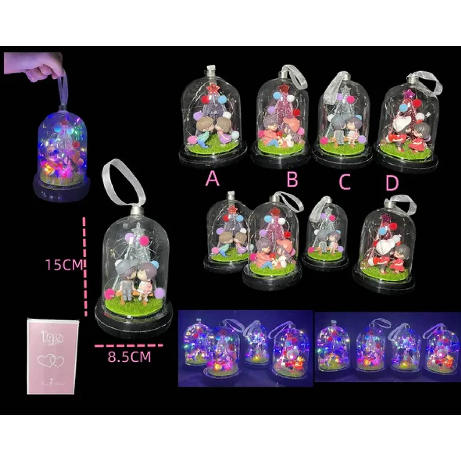 Light Up Couple Glass Display Lamp For Home Decor - Assorted — wholesale Home & Décor by the case