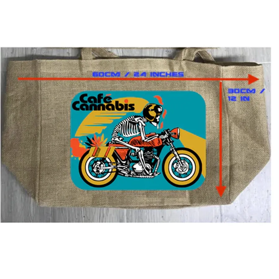 Motorcycle Burlap Tote Bag For Daily Uses — wholesale Bags & Backpacks by the case