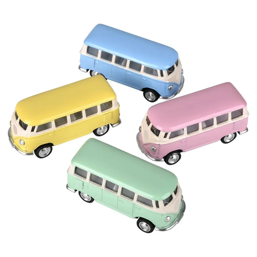 Diecast Pull Back 1962 Classic Bus Pastel — wholesale Toys & Games by the case