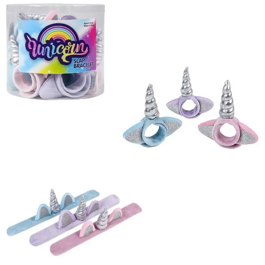 Unicorn Plush Slap Bracelet For Kids- Assorted — wholesale Plush & Squishies by the case