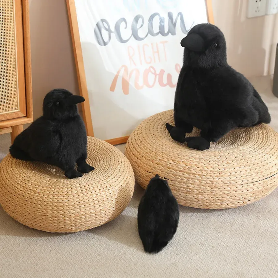 Realistic Raven Plush – Gothic Crow Decor Toy — wholesale Plush & Squishies by the case
