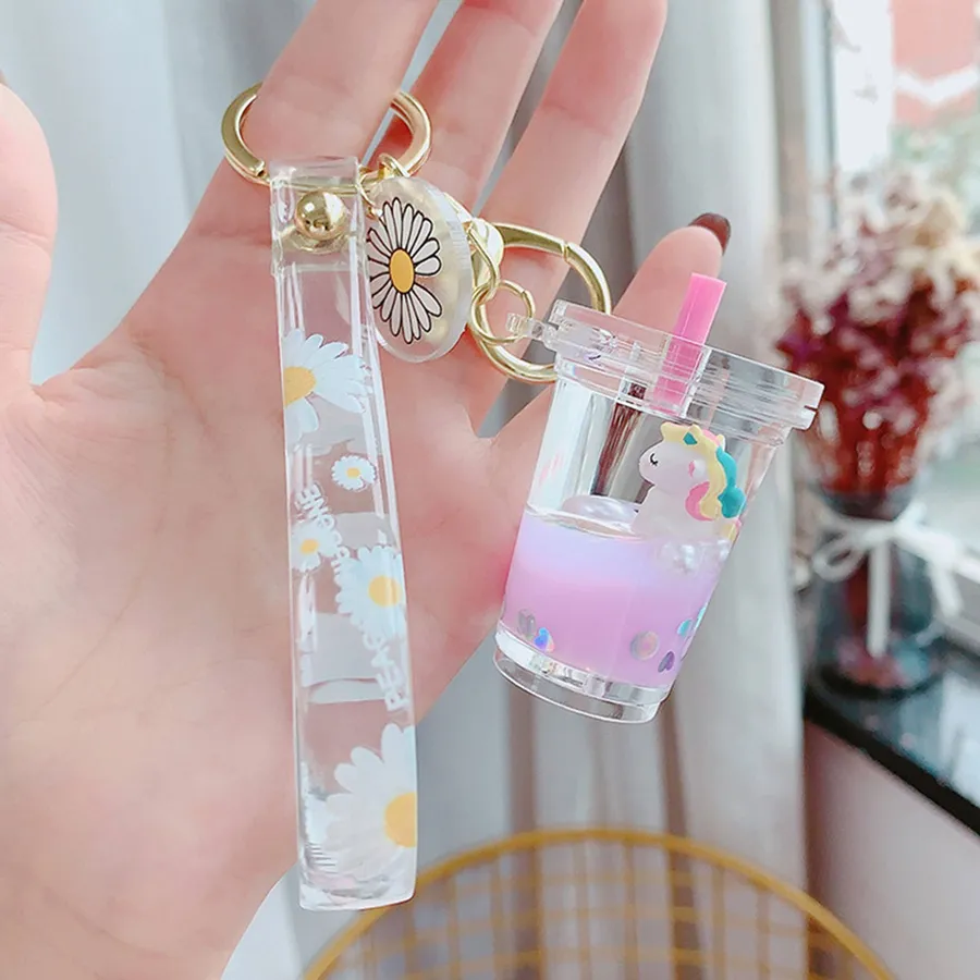 Cute Mini Unicorn Liquid Keychain Toy In Bulk - Assorted — wholesale Keychains & Charms by the case