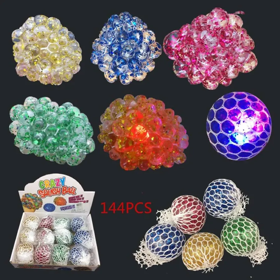 Light Up Squishy Mesh Balls Kids Toy — wholesale Plush & Squishies by the case