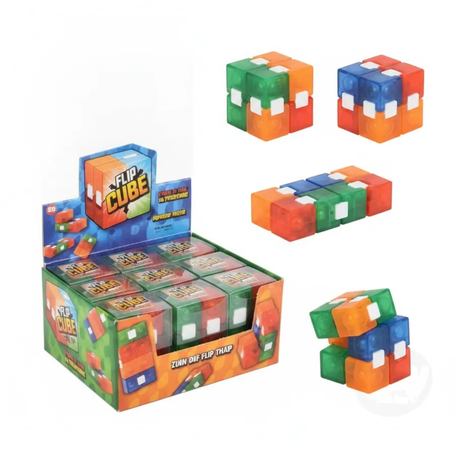 3.25-Inch Flip Cube Squishy Toy - Tactile Sensory Fidget and Stress Ball — wholesale Fidgets & Sensory by the case