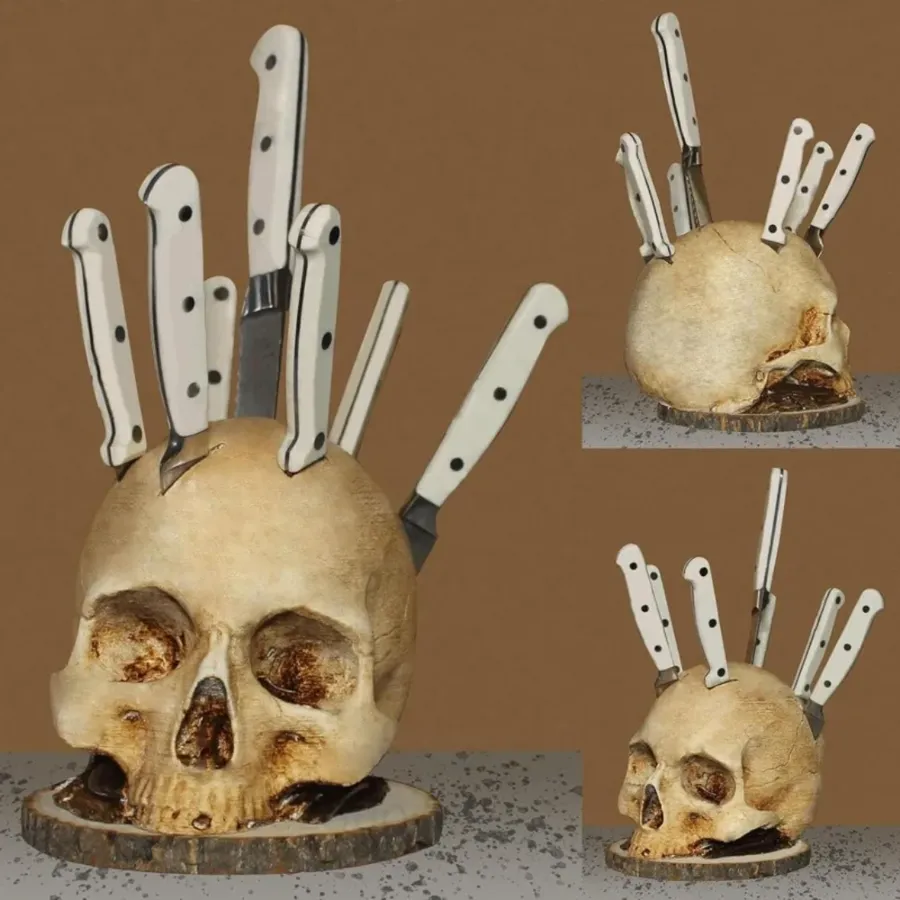 Skull Cutlery Holder – Skeleton Kitchen Tool Stand — wholesale Kitchen & Drinkware by the case