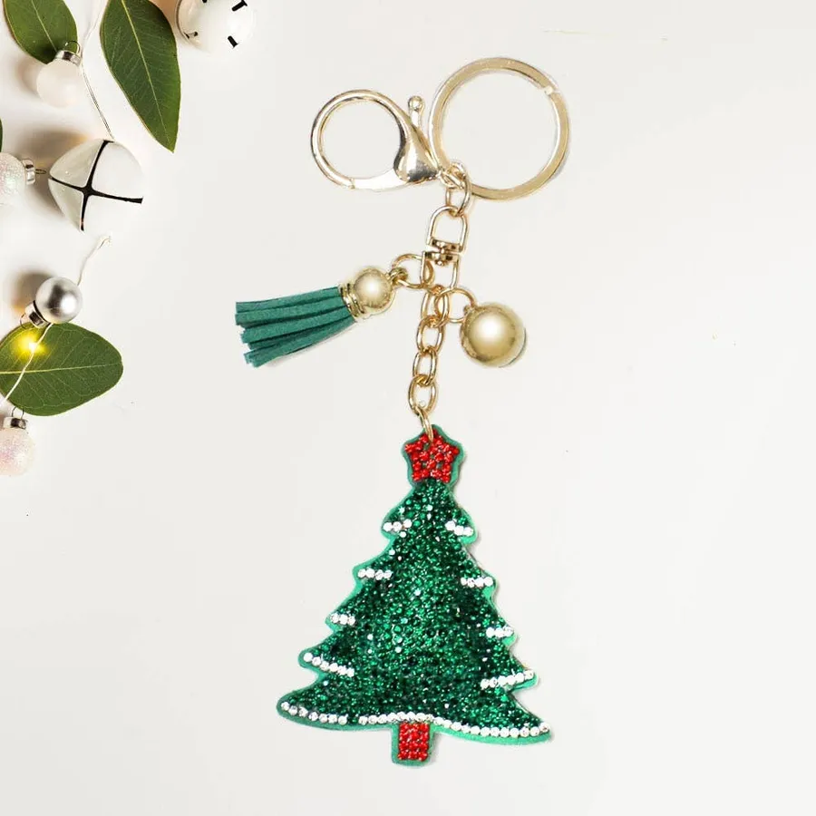 Glorious Bling Christmas Tree Tassel Keychain — wholesale Keychains & Charms by the case