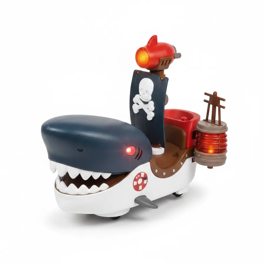 8.5-Inch Shark Pirate Boat Toy for Kids - Imaginative Play Novelty Toy and Party Favor — wholesale Party & Gifts by the case