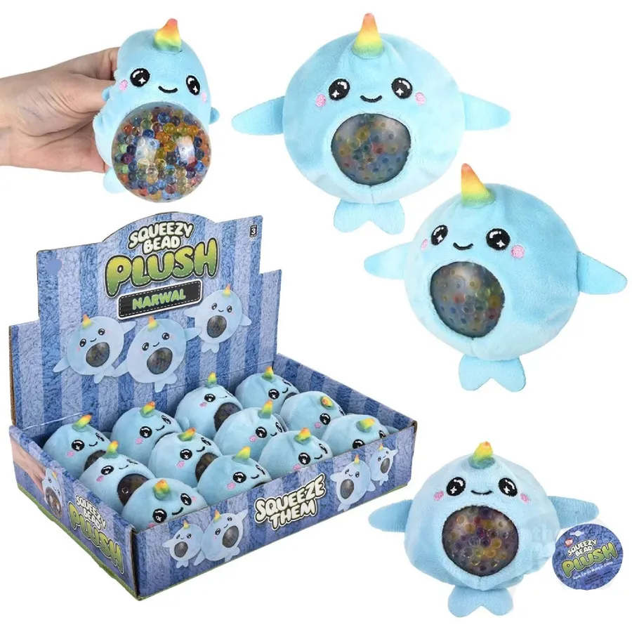 Narwhal Squeezy Bead Plush For Kids — wholesale Plush & Squishies by the case