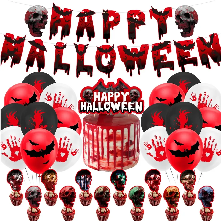 Halloween Party Pumpkin Balloons Banner Home Décor — wholesale Seasonal & Holiday by the case