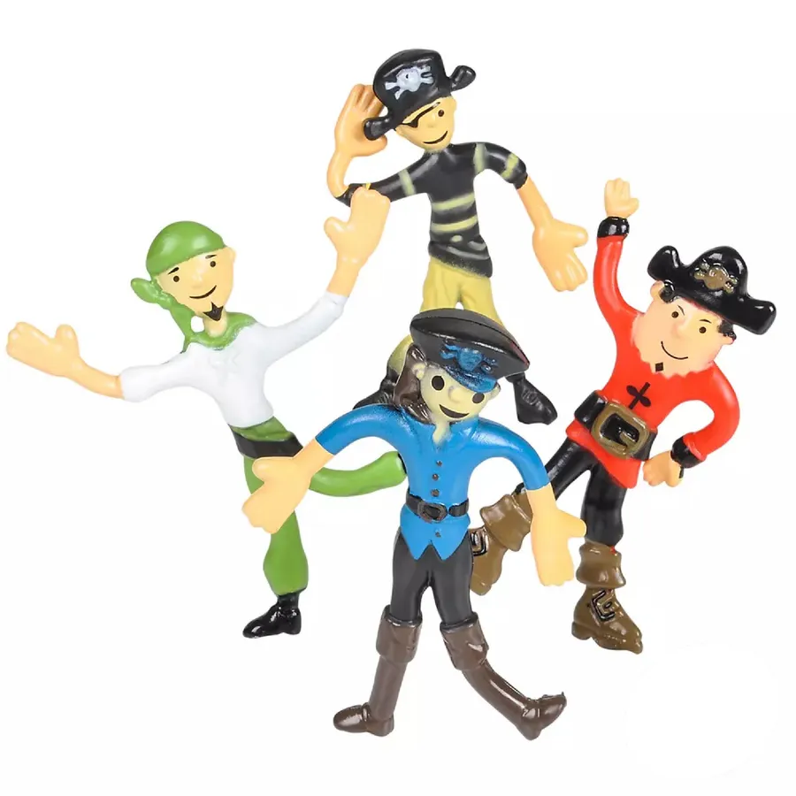 Bendable Pirate Figures Fidget Kids Toys- Assorted — wholesale Fidgets & Sensory by the case