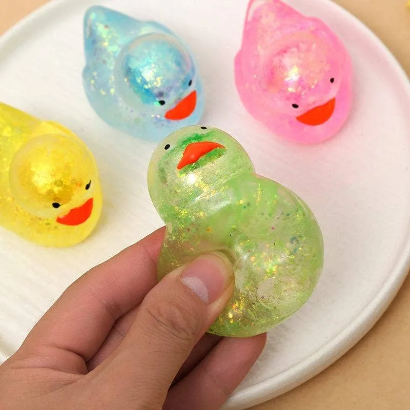 Squishy Duck Squeeze Fidget Toy - Slow Rebound Glitter Stress Ball Sensory Toy — wholesale Fidgets & Sensory by the case