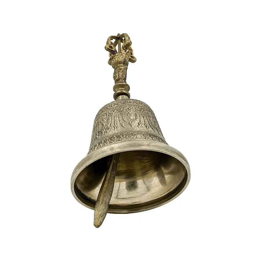 Heavy Antique Metal Hand Bell 7 Inch — wholesale Home & Décor by the case