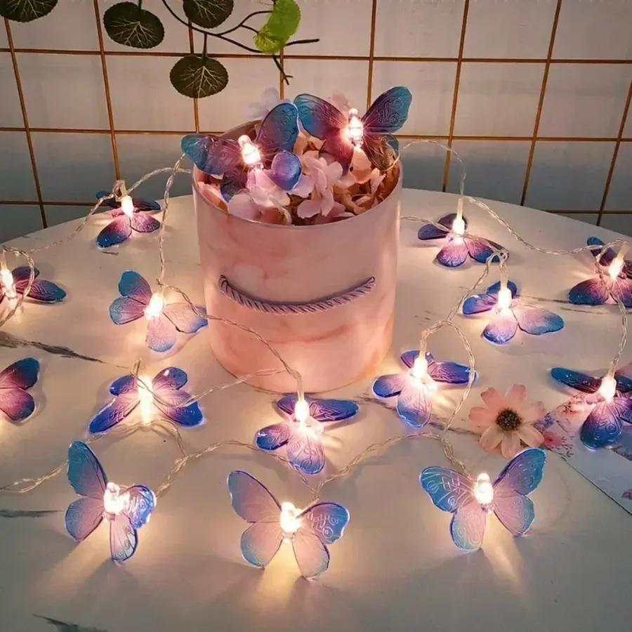 1.5M Butterfly LED Fairy Lights for Party & Decor- Assorted — wholesale Party & Gifts by the case