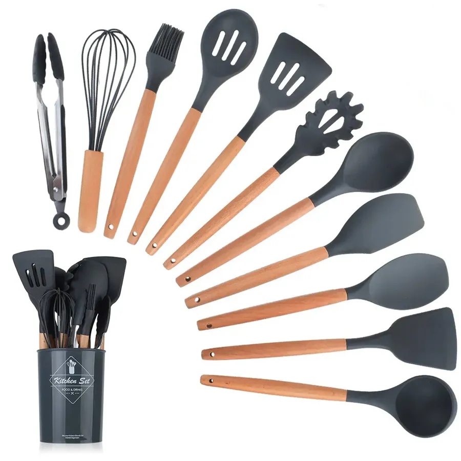 12-Piece Nonstick Silicone Kitchenware Set- Assorted — wholesale Kitchen & Drinkware by the case