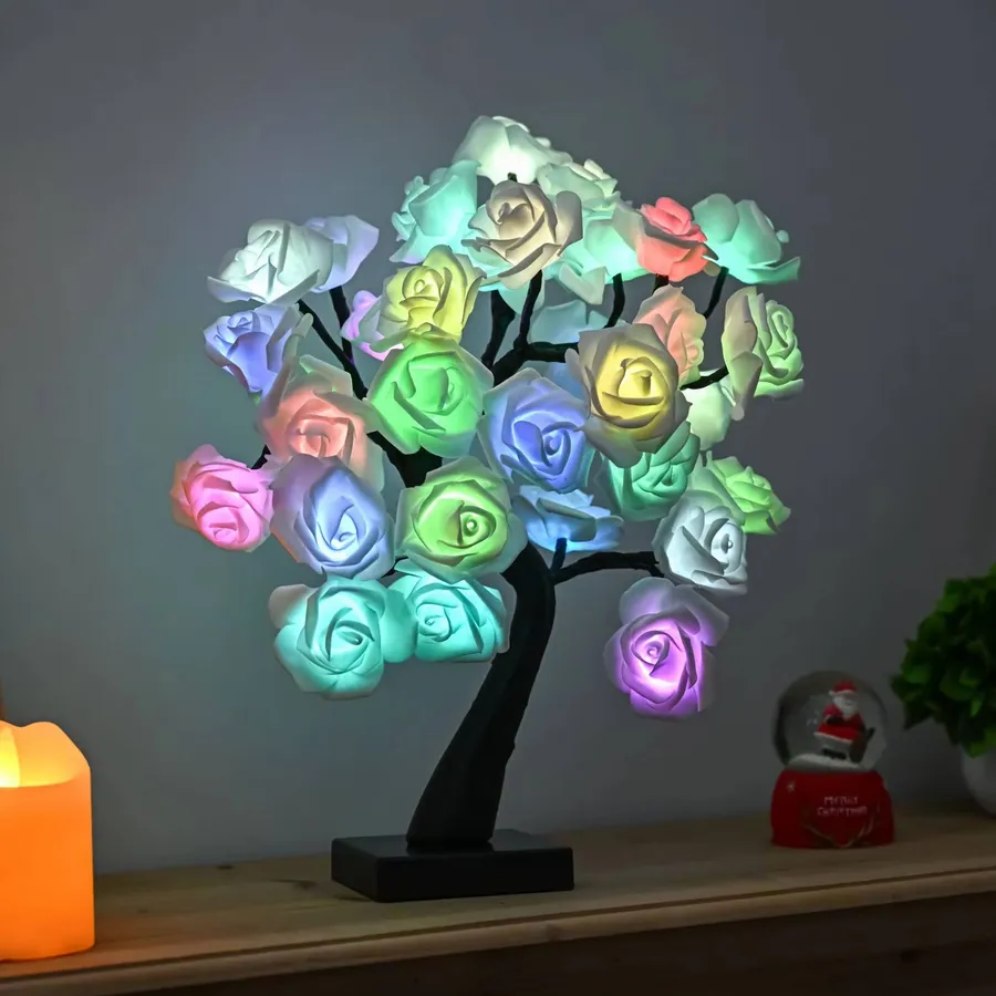 LED Rose Flower Tree Lamp For Home Décor - Assorted — wholesale Home & Décor by the case