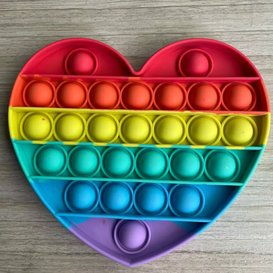 Rainbow Heart Pop It Fidget Kids Toy In Bulk — wholesale Fidgets & Sensory by the case