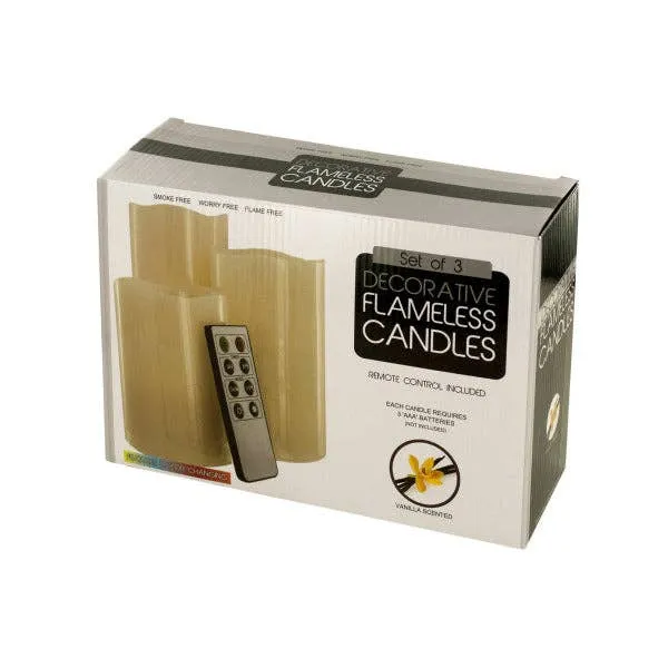 Vanilla Scented Flameless Candles Set with Remote MOQ-6Pcs, 5.07$/Pc — wholesale Home & Décor by the case
