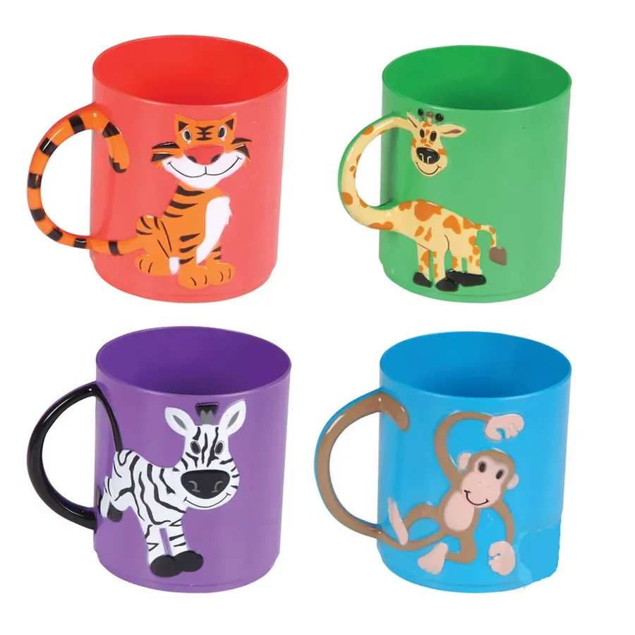 Zoo Patterned Animal Mugs For Kids - Assorted — wholesale Kitchen & Drinkware by the case
