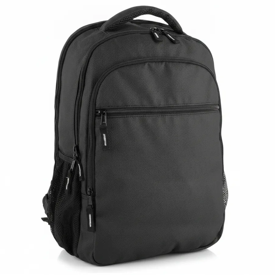 18-Inch Heavy Duty Laptop Backpack - Black Soft Touch Everyday Travel Bag — wholesale Bags & Backpacks by the case