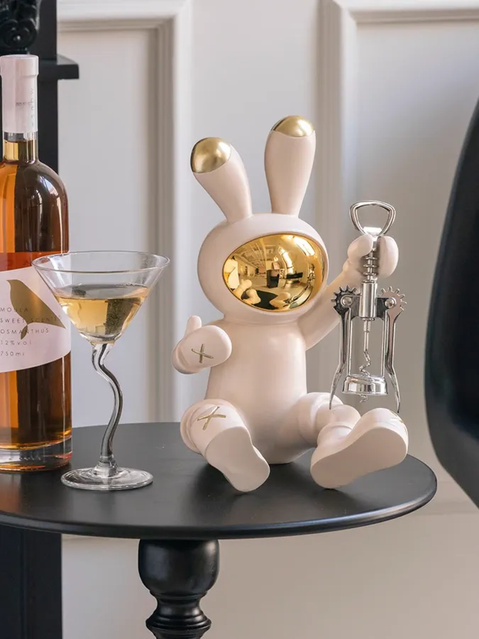 Household Accessible Luxury Elite rabbit Wine Sculptor — wholesale Home & Décor by the case