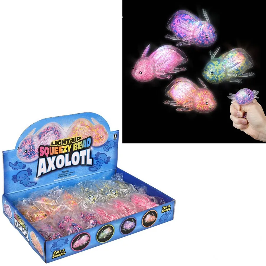 Light-Up Squeezy Bead Axolotl Kids Toy — wholesale Toys & Games by the case
