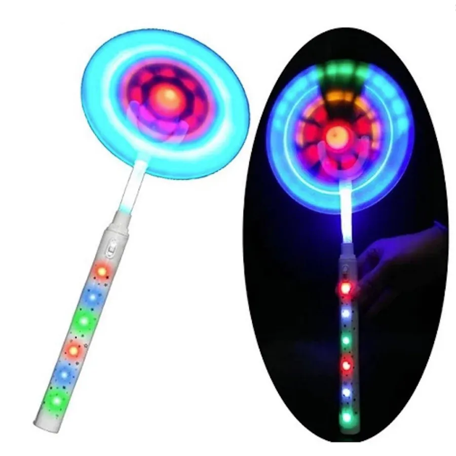14 inch Light Up Windmill Wand With LED Rainbow Lights — wholesale Toys & Games by the case