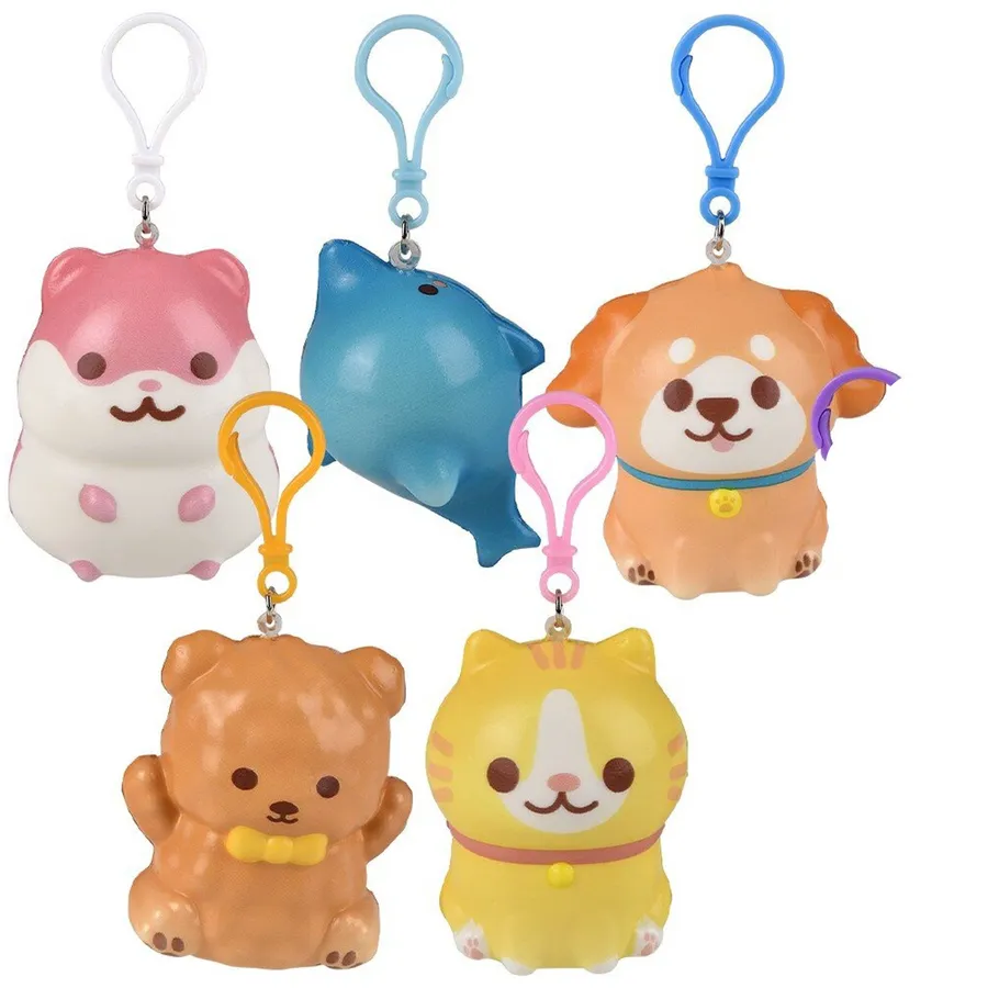 Animals Squish Backpack Clips Assorted — wholesale Plush & Squishies by the case