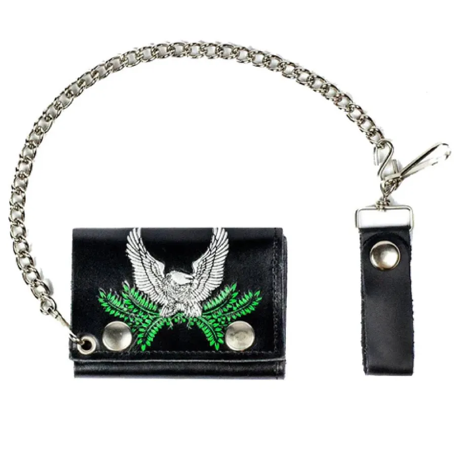 Eagle on Branch Trifold Leather Wallets Home Décor — wholesale Bags & Backpacks by the case