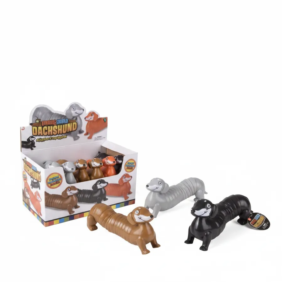 Stretchy Wiggle Dachshund Dog Squishy Toy - Sensory Fidget Toy for Stress Relief — wholesale Fidgets & Sensory by the case
