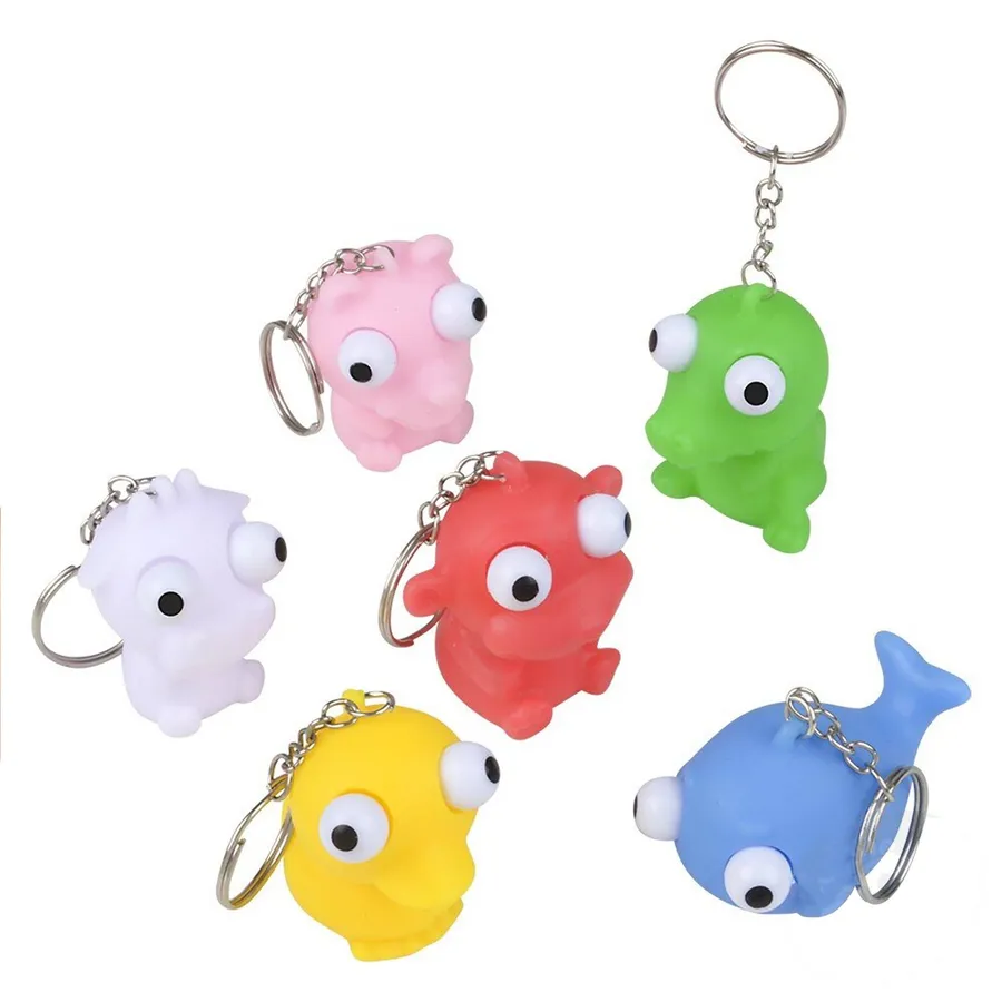 Squishy Animal Popping Eye Keychain - Assorted Fidget & Sensory Toy — wholesale Fidgets & Sensory by the case