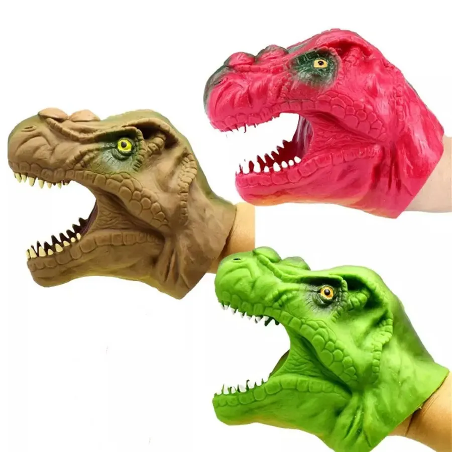 Dinosaur Head Hand Puppet Kids Toy- In Bulk — wholesale Toys & Games by the case
