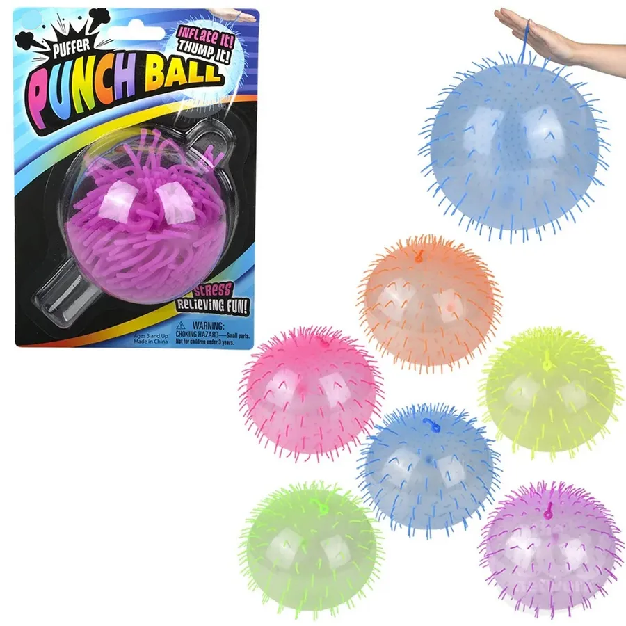 Puffer Punch Ball For Kids- Assorted — wholesale Fidgets & Sensory by the case